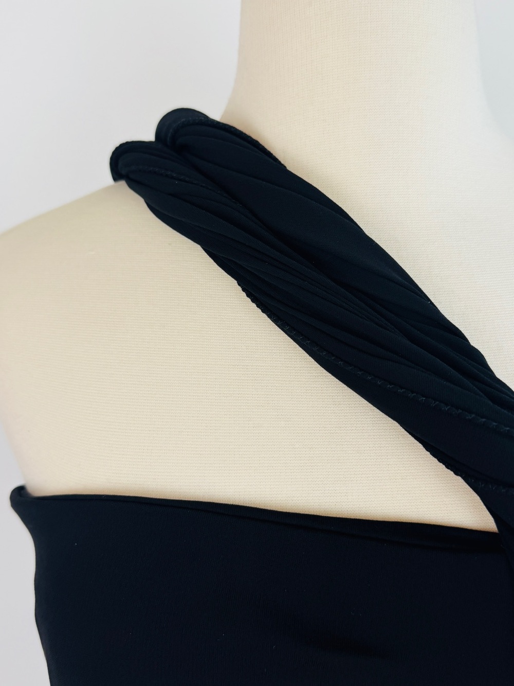 Vintage Jean Paul Gaultier Soleil Dress Black Grecian One Shoulder - Picture 3 of 10